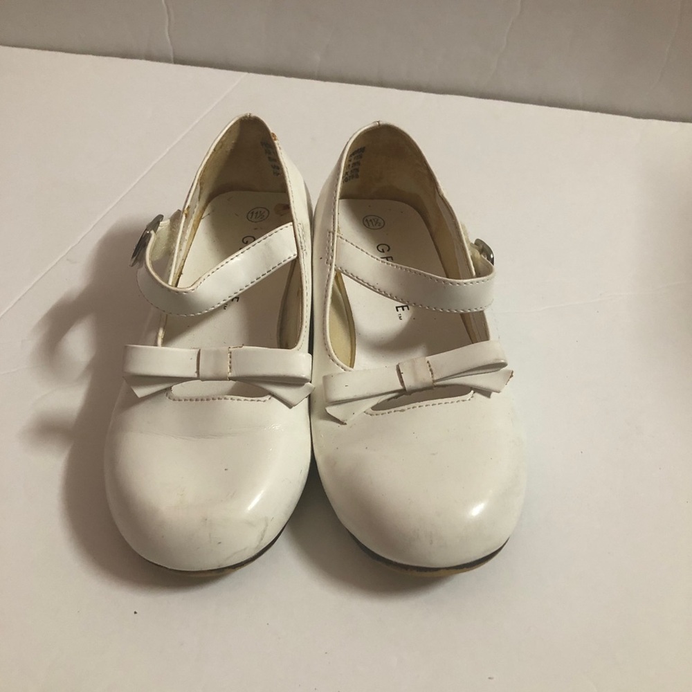 George Girls White Heel Sandals Size 11.5